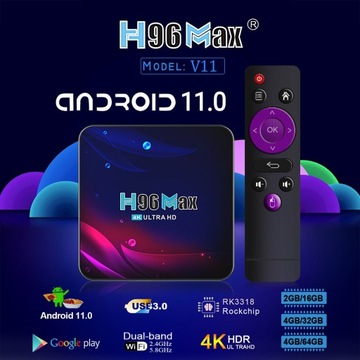 SMART BOX TV 4K H96 MAX НАСТРОЙКА Android TV 16 ГБ
