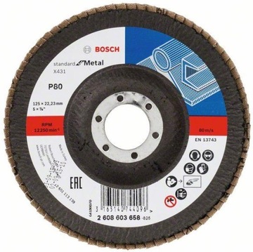 Bosch 2608603658 Listkowa tarcza wygięta Standard for Metal 125mm G80 X431