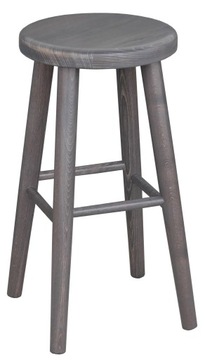 TABORET BAROWY HOKER DREWNIANY STOŁEK 60cm SZARY