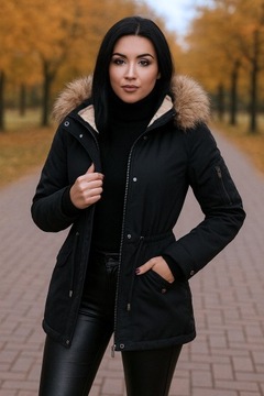 ДЛИННАЯ ЗИМНЯЯ КУРТКА УТЕПЛЕННАЯ ПАРКА С МЕХОМ РАЗМЕР ПЛЮС 2в1 5XL