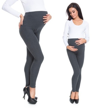 LEGGINSY CIĄŻOWE OCIEPLANE DAMSKIE Z PANELEM GETRY