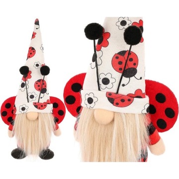 SKRZAT GNOM BIEDRONKA 24CM DEKORACJA WIOSENNA FIGURKA