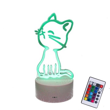 LAMPA 3D LED USB KOT FILEMON LAMPKA NOCNA
