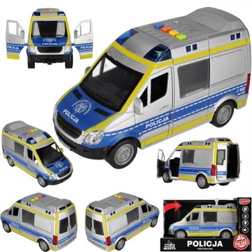 POLICJA RADIOWÓZ POLICYJNY MÓWI PO POLSKU ŚWIECI DŹWIĘKI NAPĘD PULL&BACK