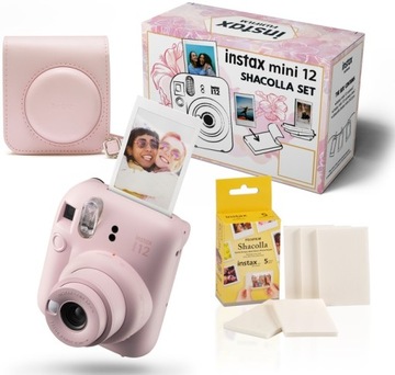 Aparat natychmiastowy Fujifilm Instax Mini 12 różowy etui ramka shacolla