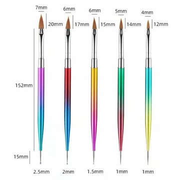 5/20Pcs Nail Art Brush Design Tip Painting Dr