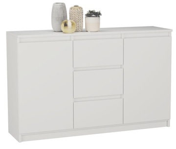 DUŻA KOMODA 3 SZUFLADY + 2 SZAFKI 120cm BIAŁA