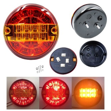 Lampa TYLNA zespolona LED OKRĄGŁA 3 funkcje 12/24V przyczepa