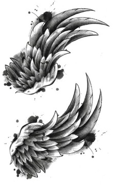 Tatuaż na próbę skrzydła wings