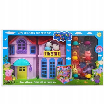 2 DOMEK ŚWINKA PEPPA AKCESORIA 8 figurek PEPPE PIE