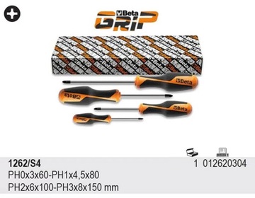 Набор из 4 отверток Phillips Betagrip 1262