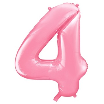 BALON FOLIOWY RÓŻOWY 4 CYFRA NUMER 86CM NA HEL