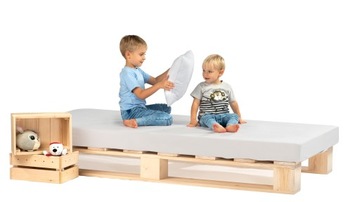 Łóżko z palet meble paletowe naturalne 90 x 200 (M1_90x200_N)