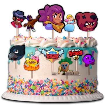 TOPPER BRAWL STARS NA TORT BABECZKI POSTACI 11 sztuk