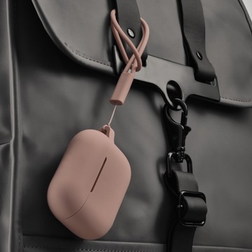 Чехол Hama Apple World Airpods 2, силиконовый кулон, розовый