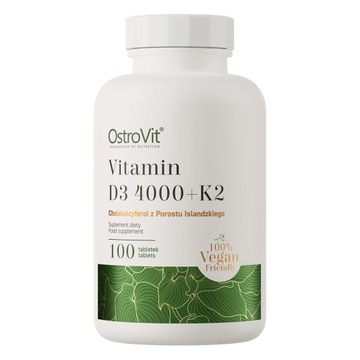 OstroVit Witamina D3 4000 IU + K2 VEGE 100 tabs