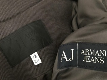 ARMANI JEANS AJ - piękny -100% WEŁNA- płaszcz/kurtka - 40 (L) -