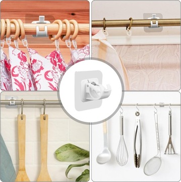 12x HAK HACZYK SAMOPRZYLEPNY ZESTAW WSPORNIKÓW DO FIRANEK BEZ WIERCENIA