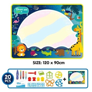 Kids Water Doodle Mat Dinosaur Style Drawing Mat Educational Toys Coloring