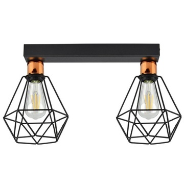 Lampa Wisząca Żyrandol Plafon Diament Miedź LED