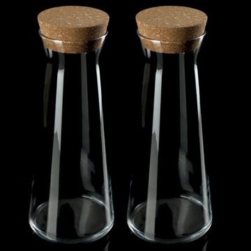 2x СТЕКЛЯННЫЙ ГРАФИН С ПРОБКОЙ 1 Л ДЛЯ ВОДЫ, ЛИМОНАДНОГО СОКА