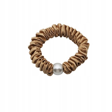Gumka do włosów SCRUNCHIE Satynowa Brązowa