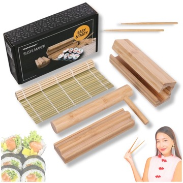 Zestaw do Sushi Pałeczki Mata Maker Bazooka Zestaw Startowy Na Prezent