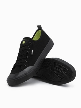 Krótkie trampki męskie czarne V1 F0116 44