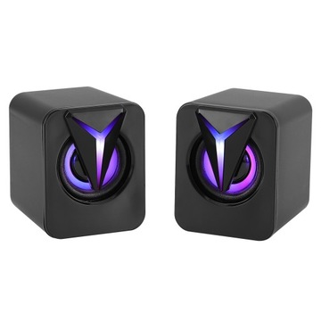 1 Pairs Computer Speakers, Stereo 2.0 PC Speakers with 7LEDs Lighting