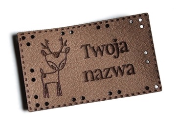 Naszywki wszywki ekoskóra metki TWOJA NAZWA 6x3,5