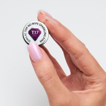 SEMILAC T17 TOP Sparkling Pink NO WIPE 7ML