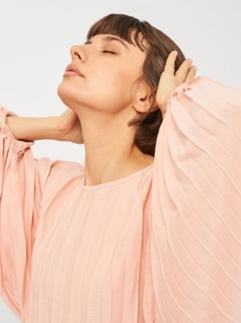 БЛУЗКА ZARA ПУДРОВАЯ РОЗОВАЯ OVERSIZE M 7521