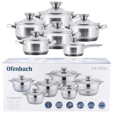 Набор кастрюль Ofenbach, нержавеющая сталь, 12 предм.