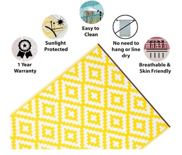 КОВЕР ДЛЯ ТЕРРАСЫ ЖЕЛТЫЙ И БЕЛЫЙ 150x240 NIRVAN OUTDOOR GREEN DECORE