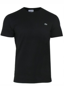 Lacoste czarna koszulka męski t-shirt bawełniany, Rozmiar S