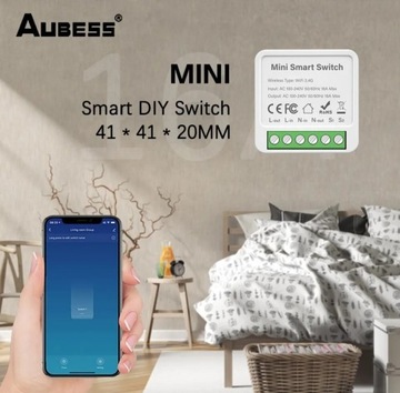 Wi-Fi Mini Tuya Smart Switch 16A DIY Aubess двухсторонний переключатель