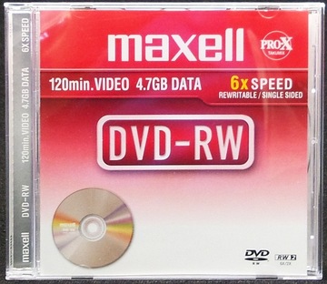 PŁYTA MAXELL DVD-RW 4,7GB x6 1szt Jewel Case