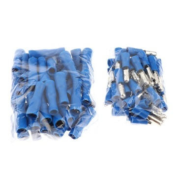 100 шт. Набор изолированных наконечников для соединителей электрических проводов, синие.