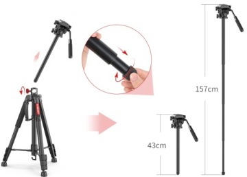 Монопод 183 с плоской масляной головкой штатива для камеры Ulanzi VT-02