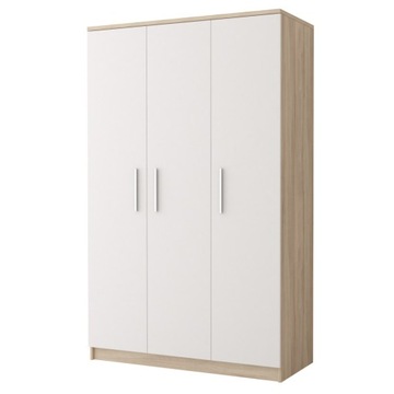 Szafa 3D 120 cm SYSTEM KATE - BIAŁY / DĄB SONOMA