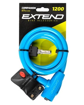 ВЕЛОСИПЕДНЫЙ ЗАМОК СПИРАЛЬНЫЙ ТРОС 12x1200 С КЛЮЧОМ