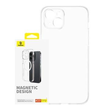 BASEUS PRZEZROCZYSTE MAGNETYCZNE ETUI OBUDOWA OCHRONNA IPHONE 15 PLUS