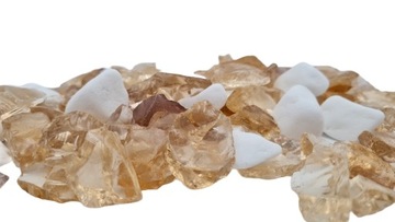 SZKŁO DEKORACYJNE KAMIEŃ SZKLANY BURSZTYN SZKŁO OGRODOWE GRYS 1kg 1-2cm