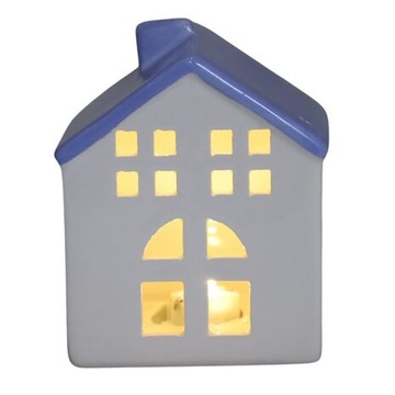 DOMEK DOM CERAMICZNY LED ŚWIECZNIK LAMPION FIGURKA CERAMICZNA NA PREZENT