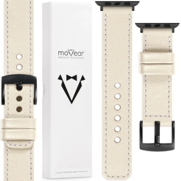 Prémiový kožený řemínek pro Apple Watch 10 9 8 7 6 5 Se 46-44 mm Movear