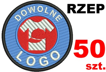 Naszywki haftowane dowolny projekt LOGO 50szt RZEP