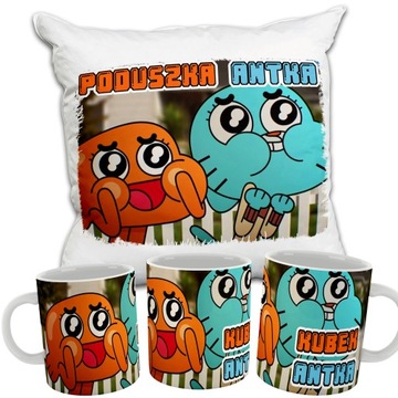 ZESTAW KUBEK PODUSZKA ŚWIAT GUMBALLA GUMBALL IMIĘ