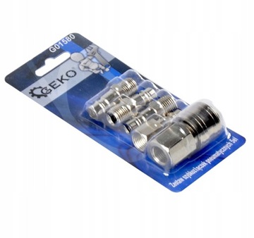 Набор пневматических быстроразъёмных соединителей из 5 предметов. ГЕКО G01580