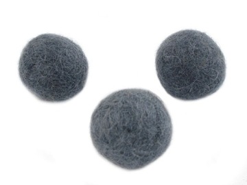 FK023 FILC KULKI KORALIKI WEŁNA grafit 20mm 2szt