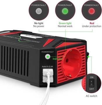 АВТОМОБИЛЬНЫЙ ИНВЕРТОР 12 В 230 В 300 Вт / 600 Вт СИНУС